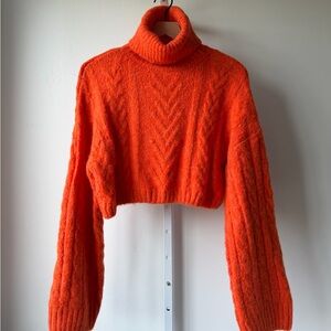 Zara Cozy Orange Turtleneck Sweater